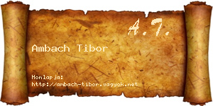 Ambach Tibor névjegykártya