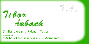 tibor ambach business card